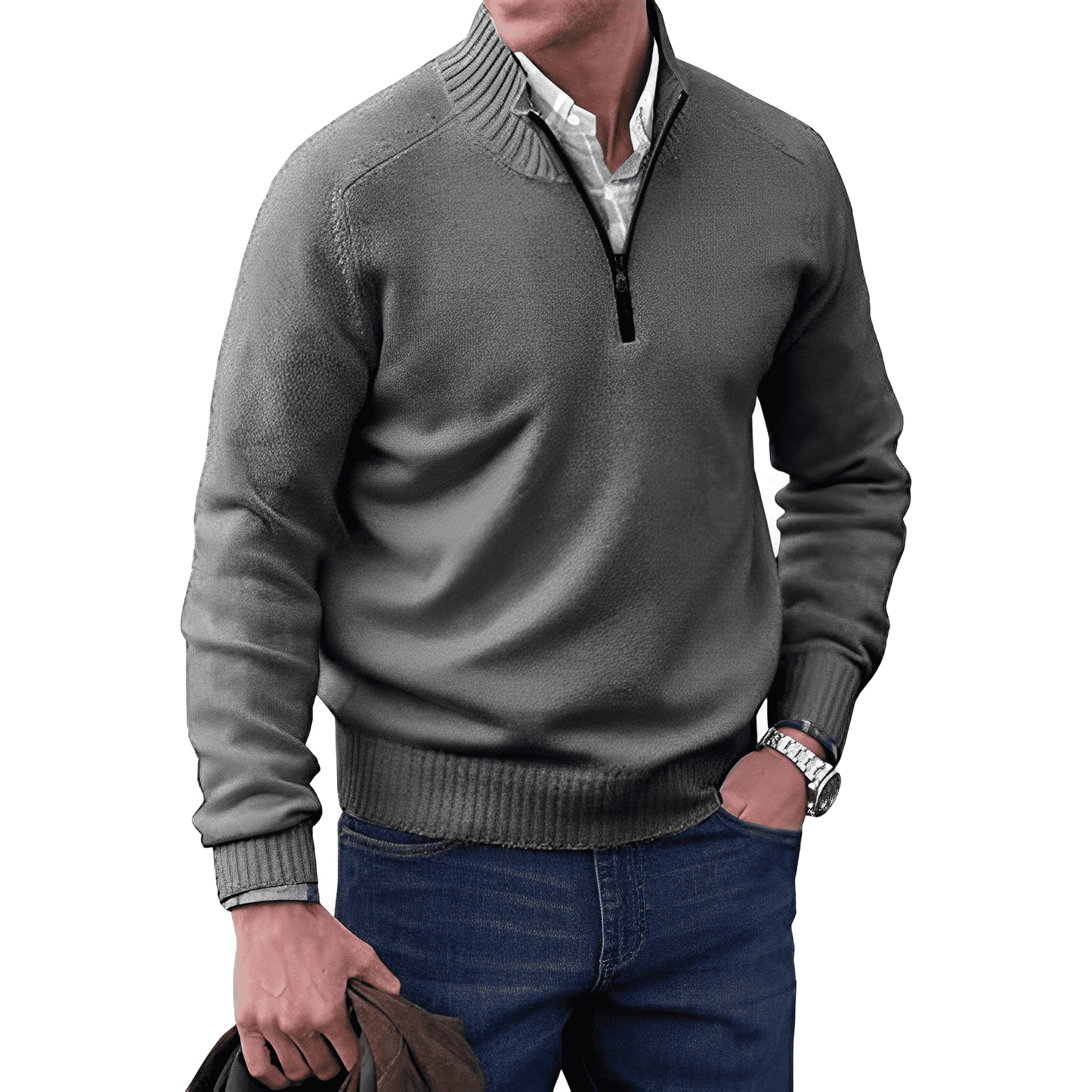 Lucas - Jersey moderno con cremallera