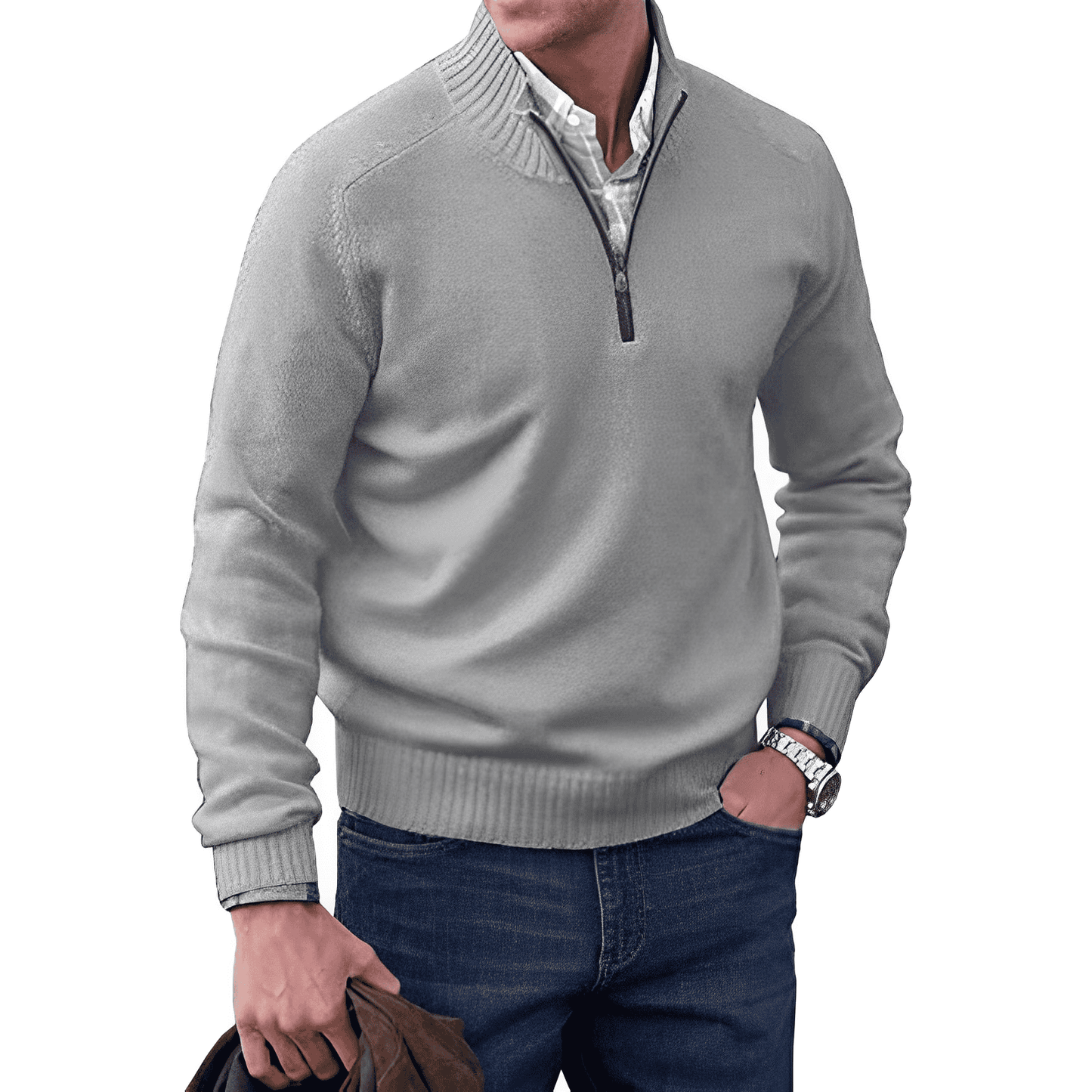 Lucas - Jersey moderno con cremallera